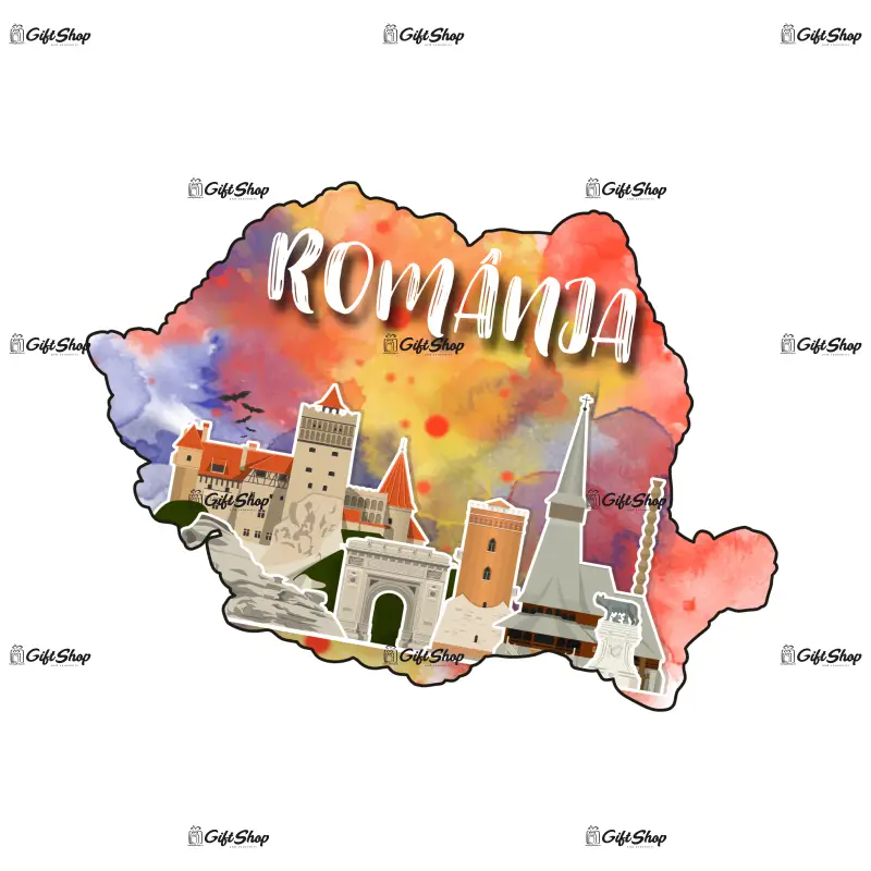 Mgs001-magnet frigider -harta,romania